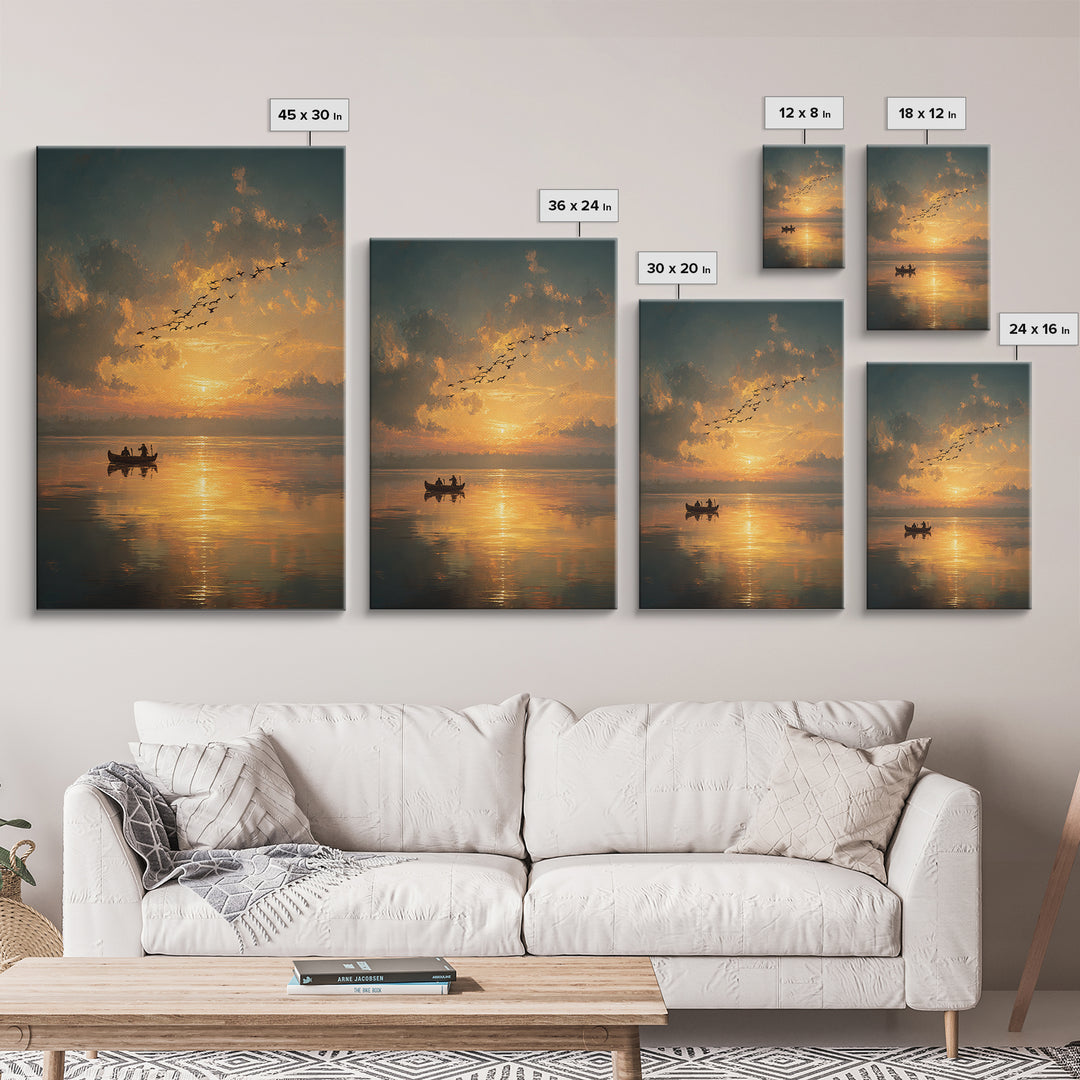 Radiant Sunbeam Breaking Through Clouds With Figure Standing Epic Inspirational Wall Art Canvas Print For Office