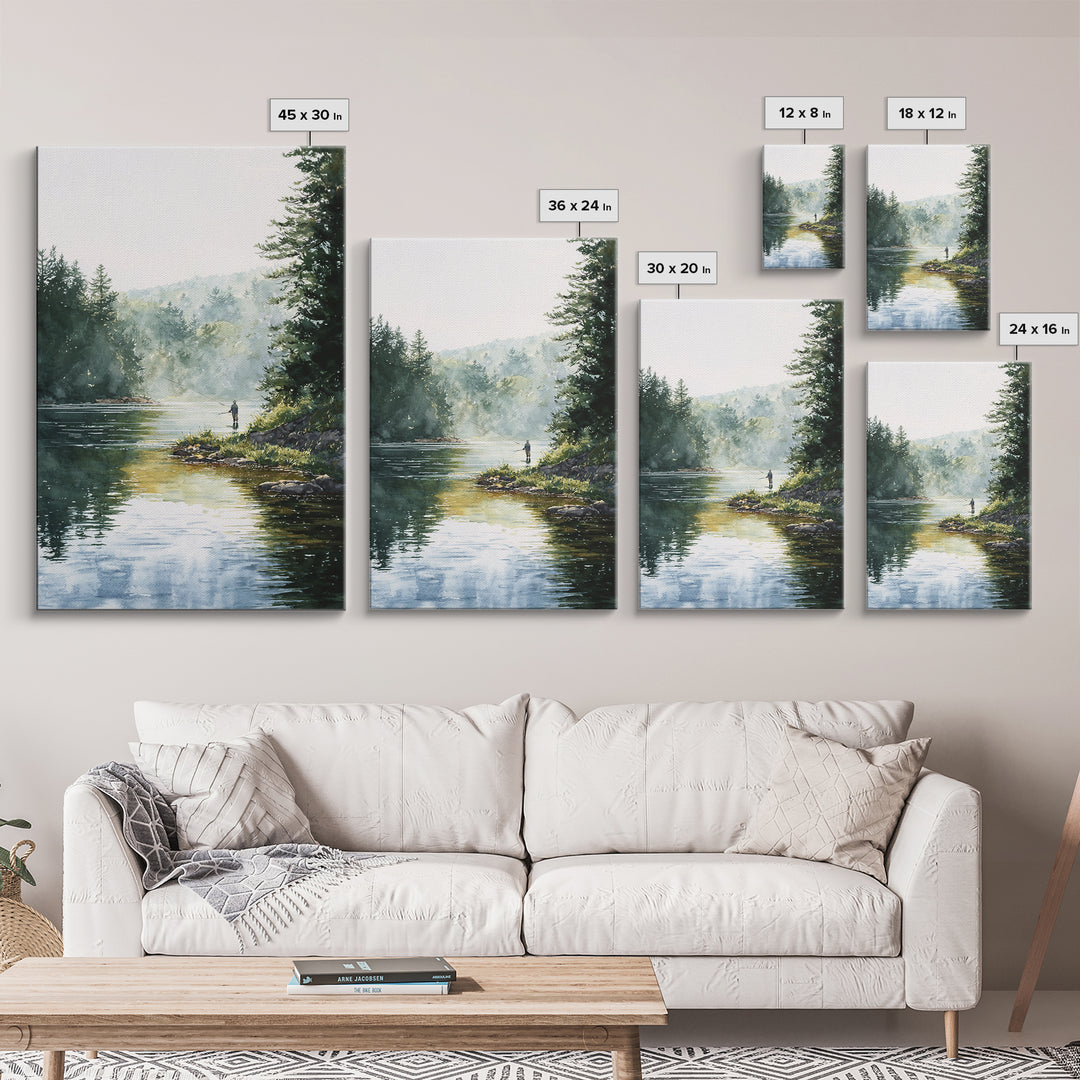 Serene Figure Reading Quran In Lush Green Nature Landscape Spiritual Painting Fine Art Framed Canvas Print For Meditation Room Decor