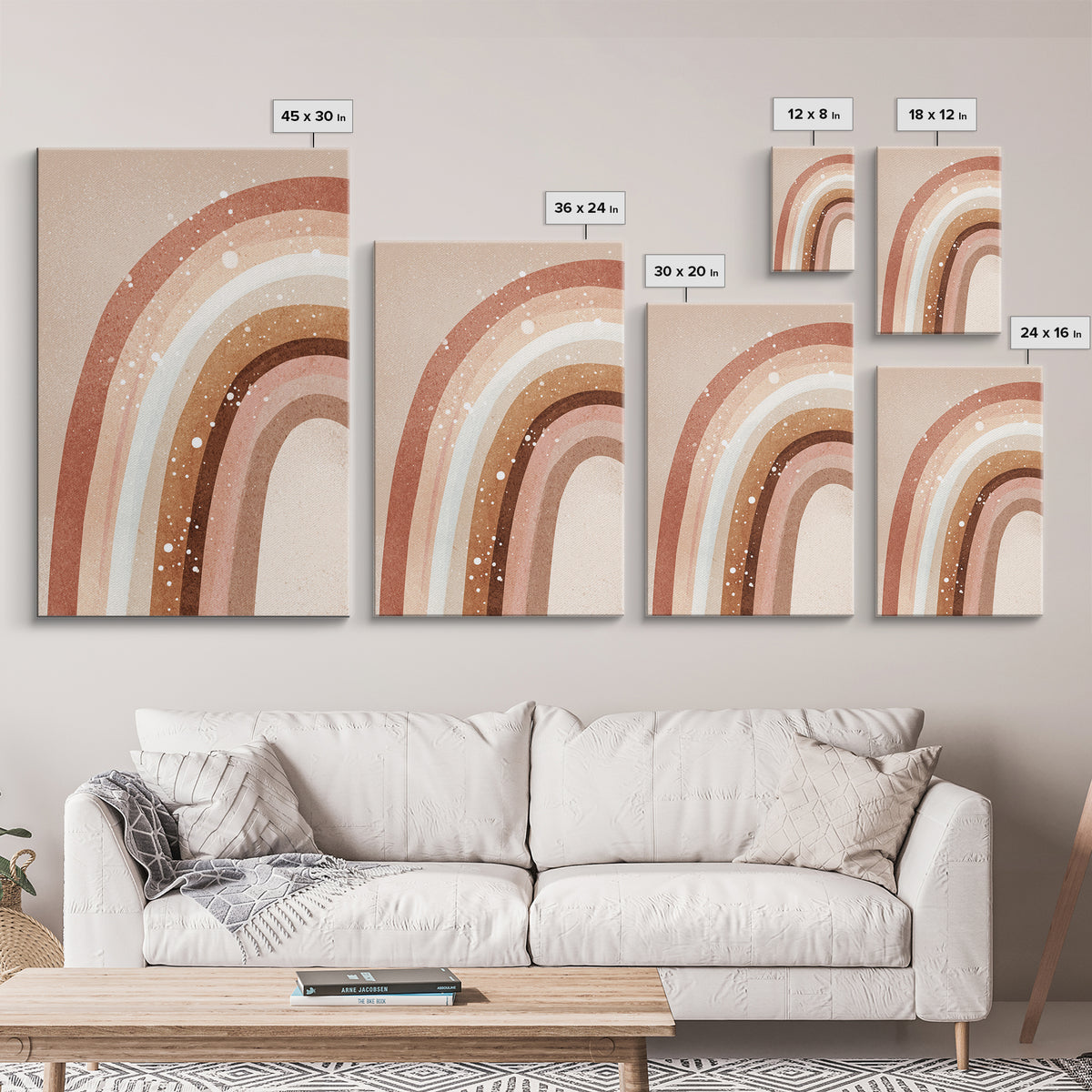 Boho Terracotta Rainbow Wall Art, Neutral Abstract Print, Earth Tone Decor, Nursery Wall Art, Minimalist Home Decor Gift