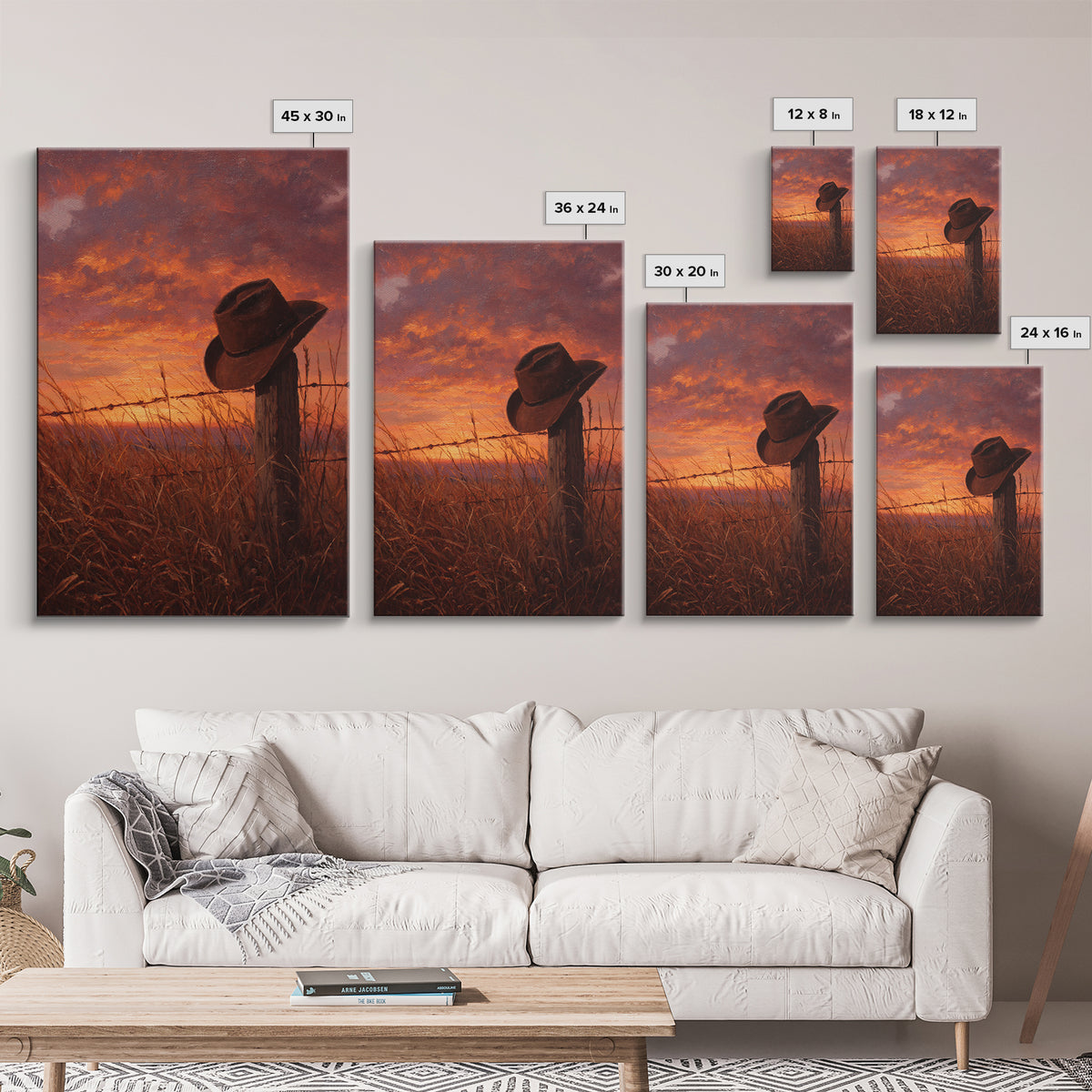 Giant Bright Sunset Over Tropical Beach With Flaming Red Clouds And Rolling Waves Canvas Print Vibrant Wall Art For Living Room
