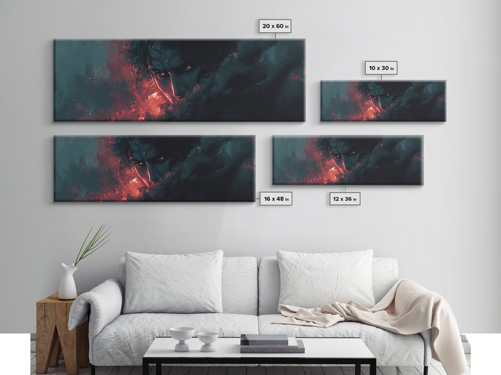 Dark Surreal Face In Smoke Canvas Print, Gothic Wall Art, Moody Horror Decor, Fantasy Portrait, Macabre Statement Art Gift
