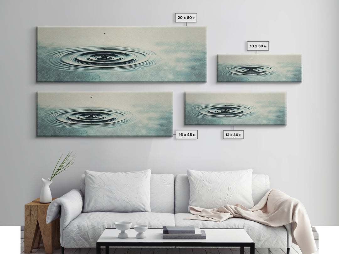 Minimal Water Ripple Wall Art, Zen Water Drop Canvas Print, Calming Bathroom Decor, Spa Office Neutral Art Print, Mindfulness Gift