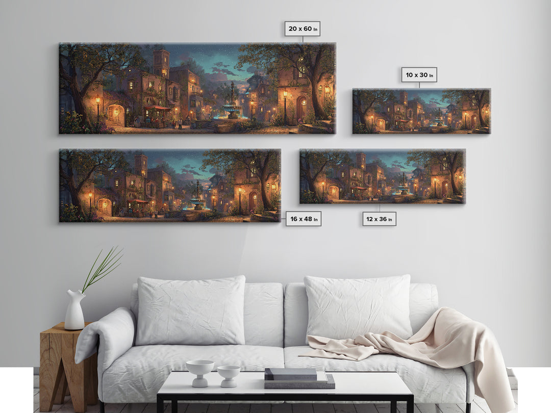Mystical Wizard Summoning Portal Among Ancient Ruins Wall Art Framed Canvas Print For Fantasy Decor