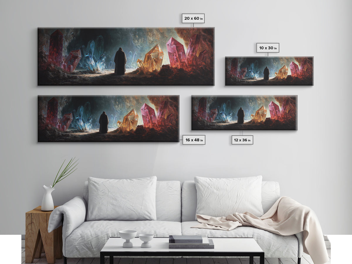 Epic Knight With Sword Standing Over Battlefield Under Fiery Sky Canvas Print Dramatic Medieval Wall Art For Manor or Office Decor