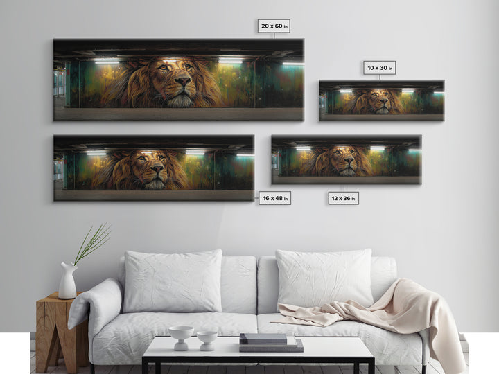 Majestic Lion Graffiti Mural Subway Art Wall Art Canvas Print Urban Street Decor For Home And Office