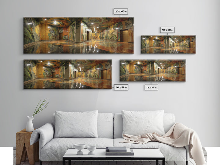 Dramatic Wolf Graffiti Street Art Tunnel Mural Wall Art Canvas Print Bold Urban Decor For Home And Office