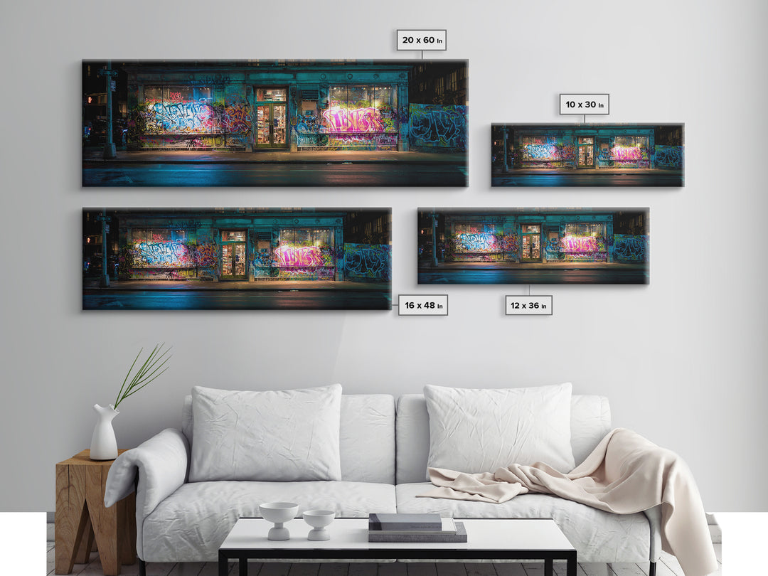 Urban Street Graffiti Art Photography Wall Decor Modern Wall Art Framed Canvas Print For Living Room