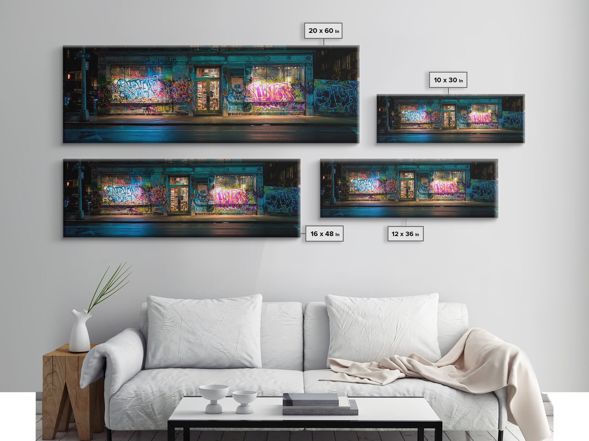 Urban Street Graffiti Art Photography Wall Decor Modern Wall Art Framed Canvas Print For Living Room