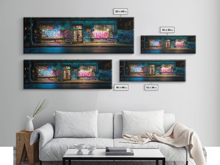 Urban Street Graffiti Art Photography Wall Decor Modern Wall Art Framed Canvas Print For Living Room