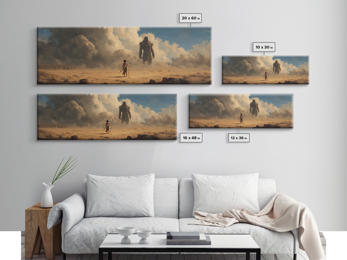 Ancient Wizard Studying In Mystic Laboratory With Magical Orbs Wall Art Canvas Print For Fantasy Home Decor And Book Lovers