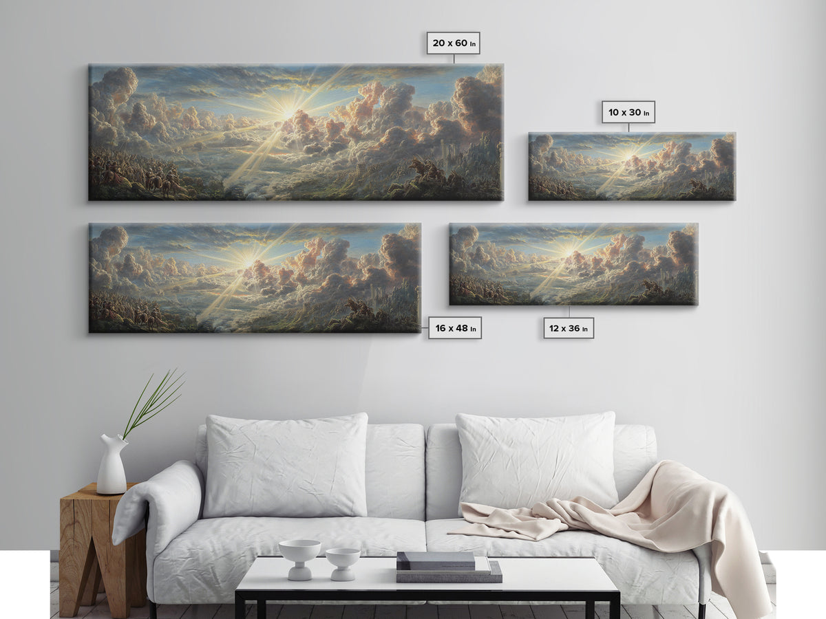 Majestic Lions Resting in Cave Wildlife Painting Wall Art Framed Canvas Print for Rustic Home and Living Room Decor