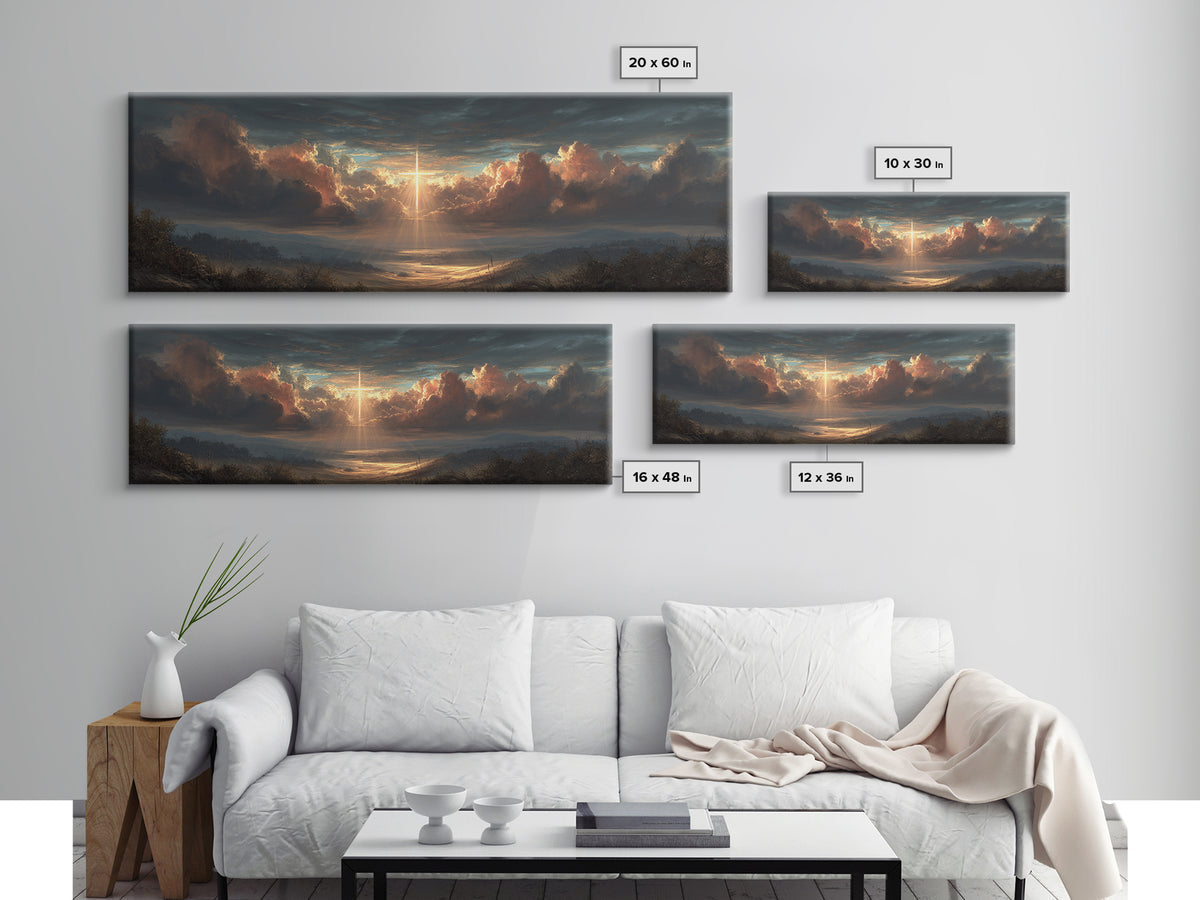 Towering Dragon Breathing Fire Over Burning Village Fantasy Artwork Canvas Print Large Wall Art For Dramatic Home Decor