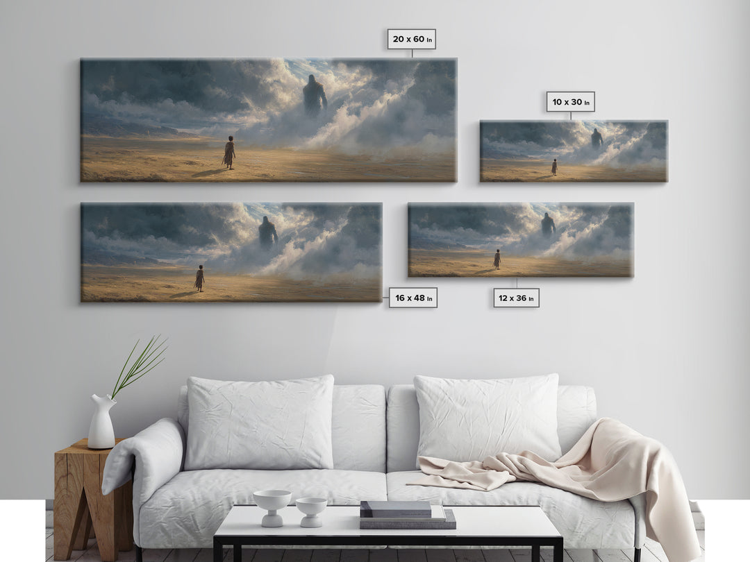 Dramatic Fantasy Seascape With Towering Waves And Magical Cloud Figure Wall Art Canvas Print For Coastal Or Nautical Decor
