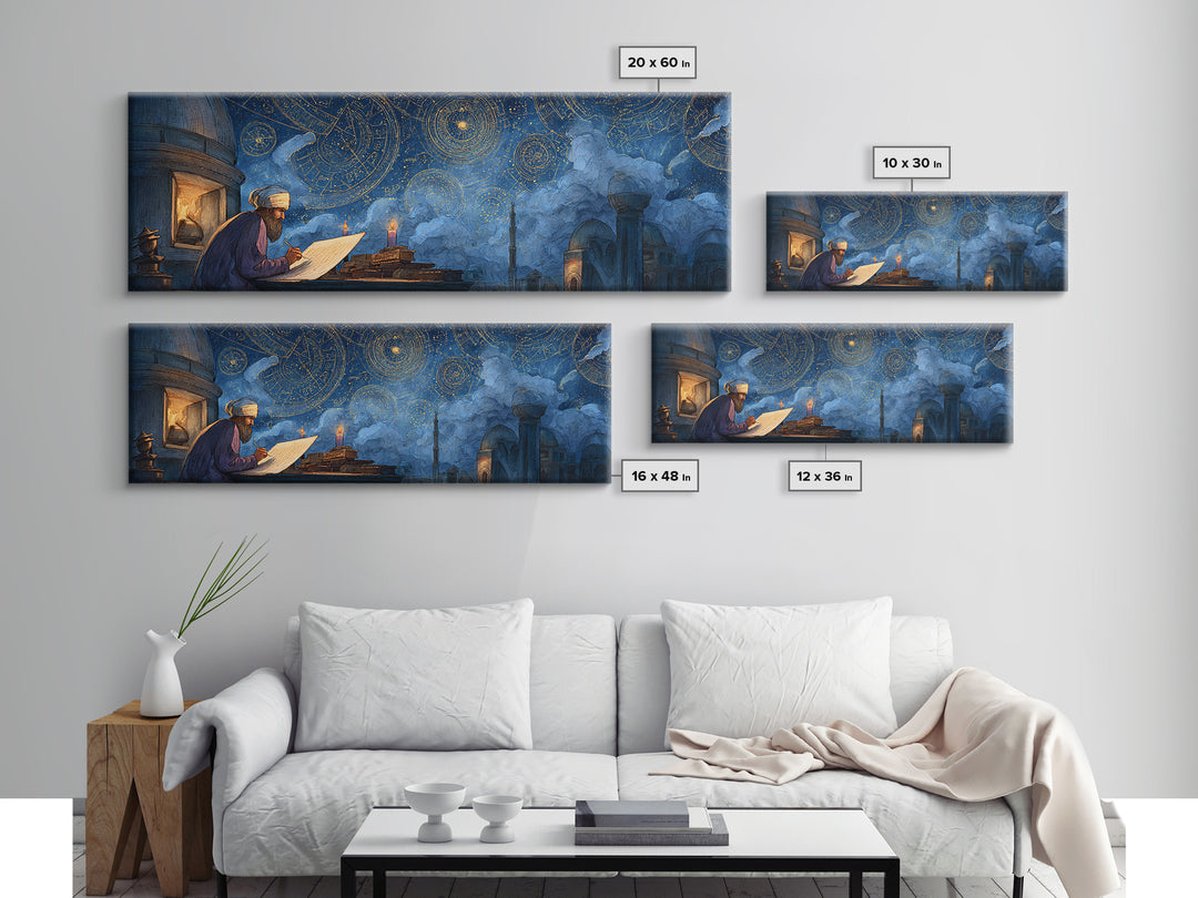 Enchanting Nighttime Ancient Cityscape With Moon And Lanterns Painting Wall Art Framed Canvas Print For Magical Home Decor