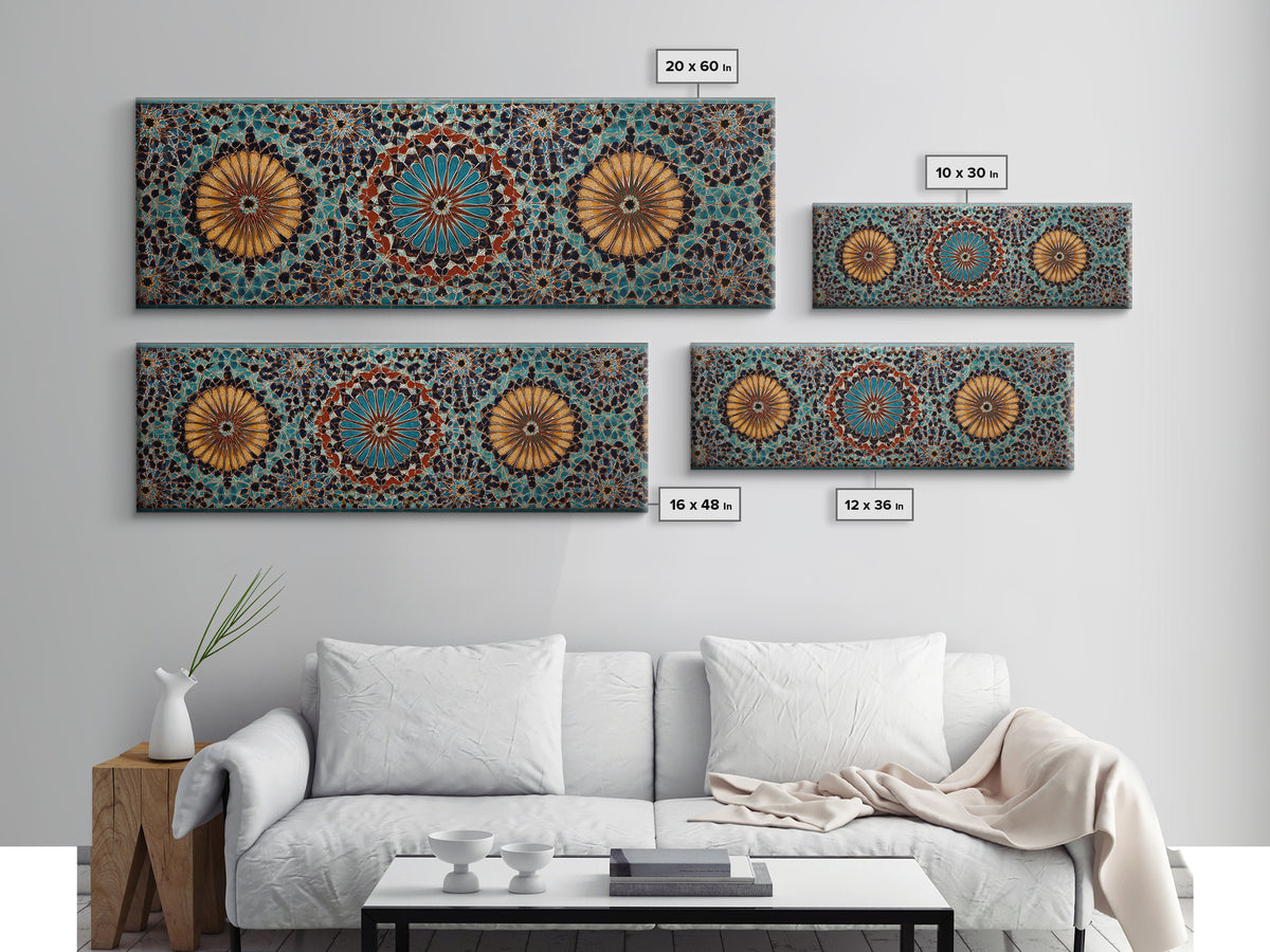 Beautiful Tile Mosaic Traditional Moroccan Pattern Art Canvas Print Wall Art For Elegant Home Decor And Cultural Style