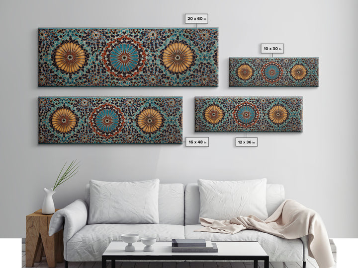 Beautiful Tile Mosaic Traditional Moroccan Pattern Art Canvas Print Wall Art For Elegant Home Decor And Cultural Style