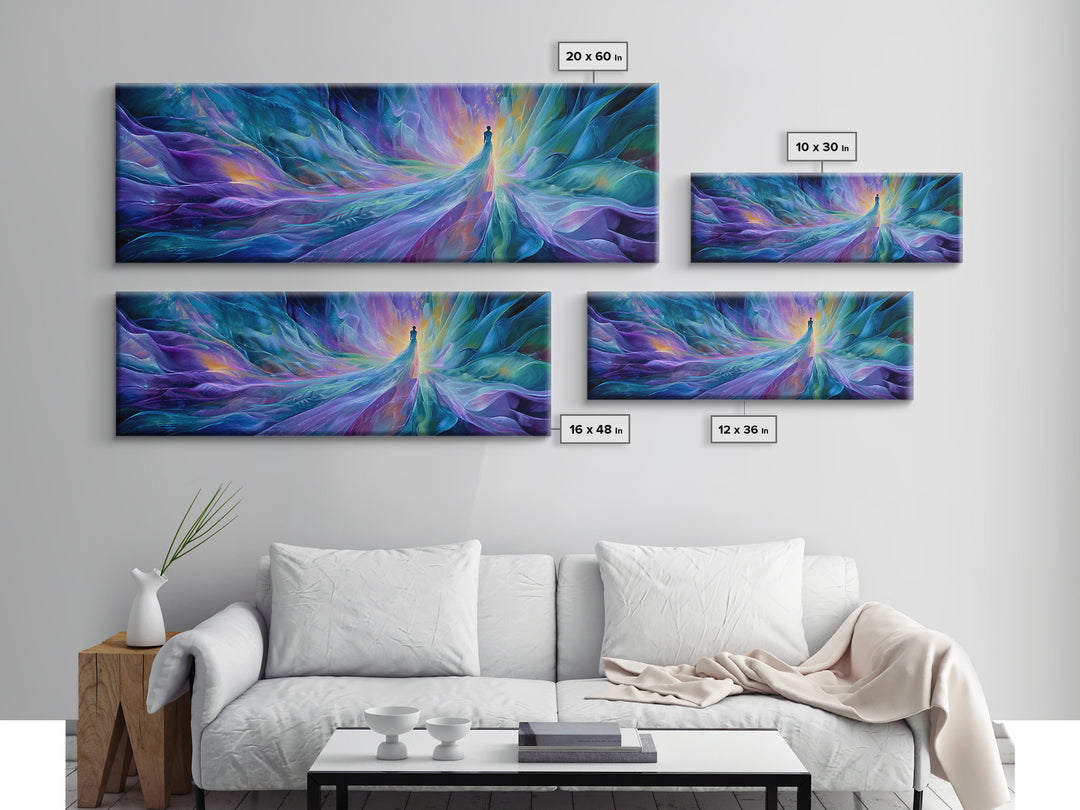 Ethereal Ice Queen In Blue Abstract Canvas Print, Dreamy Fantasy Wall Art, Calming Modern Bedroom Home Decor, Gift For Her