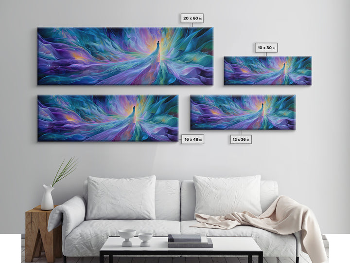 Ethereal Ice Queen In Blue Abstract Canvas Print, Dreamy Fantasy Wall Art, Calming Modern Bedroom Home Decor, Gift For Her