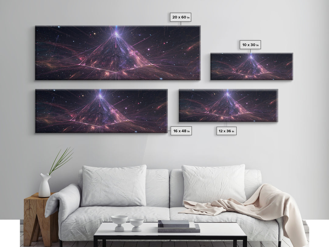 Cosmic Pyramid Galaxy Wall Art, Celestial Abstract Canvas Print, Space Decor, Sci Fi Wall Decor, Mystical Astronomy Art Print