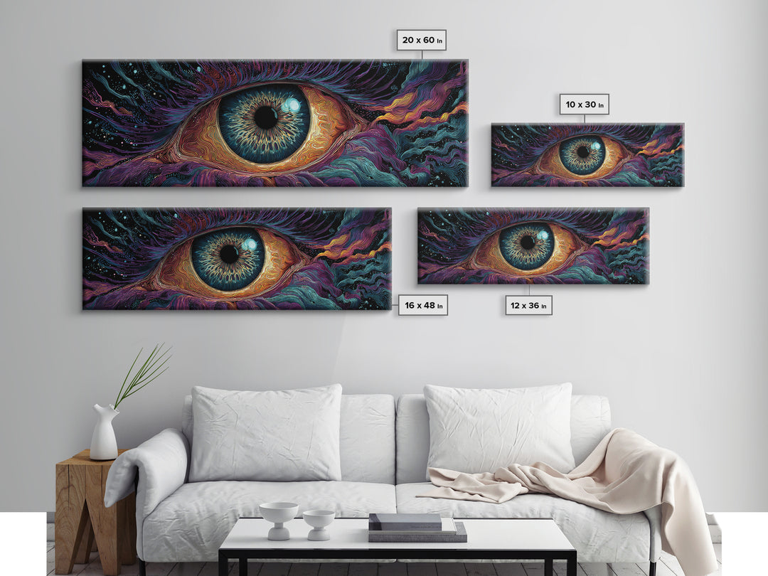 Surreal All Seeing Cosmic Eye Wall Art, Mystical Psychedelic Canvas Decor, Spiritual Wall Art Print, Modern Home Decor, Gift For Her