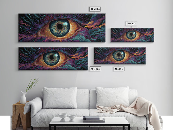 Surreal All Seeing Cosmic Eye Wall Art, Mystical Psychedelic Canvas Decor, Spiritual Wall Art Print, Modern Home Decor, Gift For Her