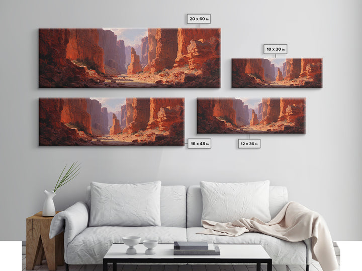 Red Rock Desert Canyon Wall Art, Southwestern Landscape Canvas Print, Western Decor, Earth Tone Decor, Large Horizontal Art