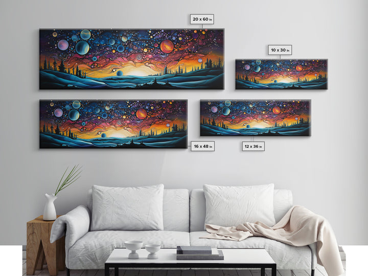Abstract Galaxy Print, Framed Wall Art, Canvas Print, Van Gogh Inspired Art, Astronomy Gift, Living Room Decor, FREE SHIPPING
