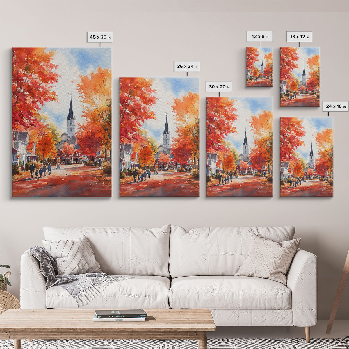 Rustic Red Barn And Tractor In Fall Landscape Framed Canvas Print Autumn Farmhouse Wall Art Seasonal Country Decor Holiday Wall Art