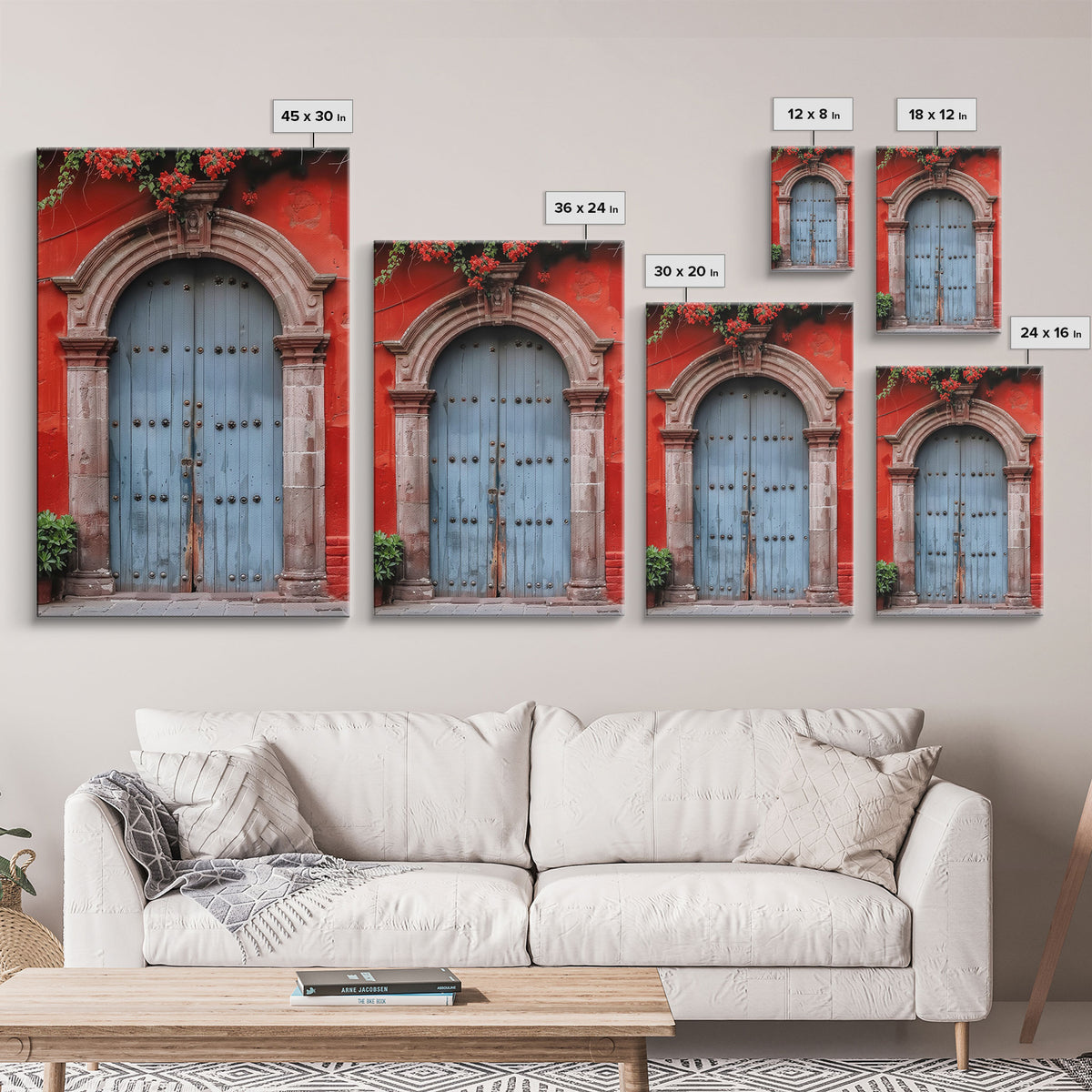 Change1 Indian Wall Art, Colorful Indian Doors, Framed Canvas Print, Painting Print, Traditional Hindu Architecture, Ready To Hang