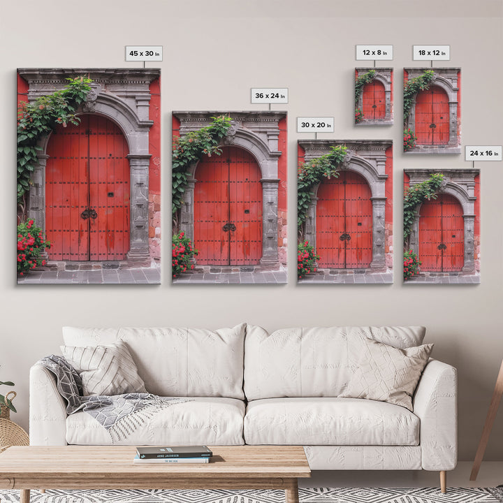 Change3 Indian Wall Art, Colorful Indian Doors, Framed Canvas Print, Painting Print, Traditional Hindu Architecture, Ready To Hang