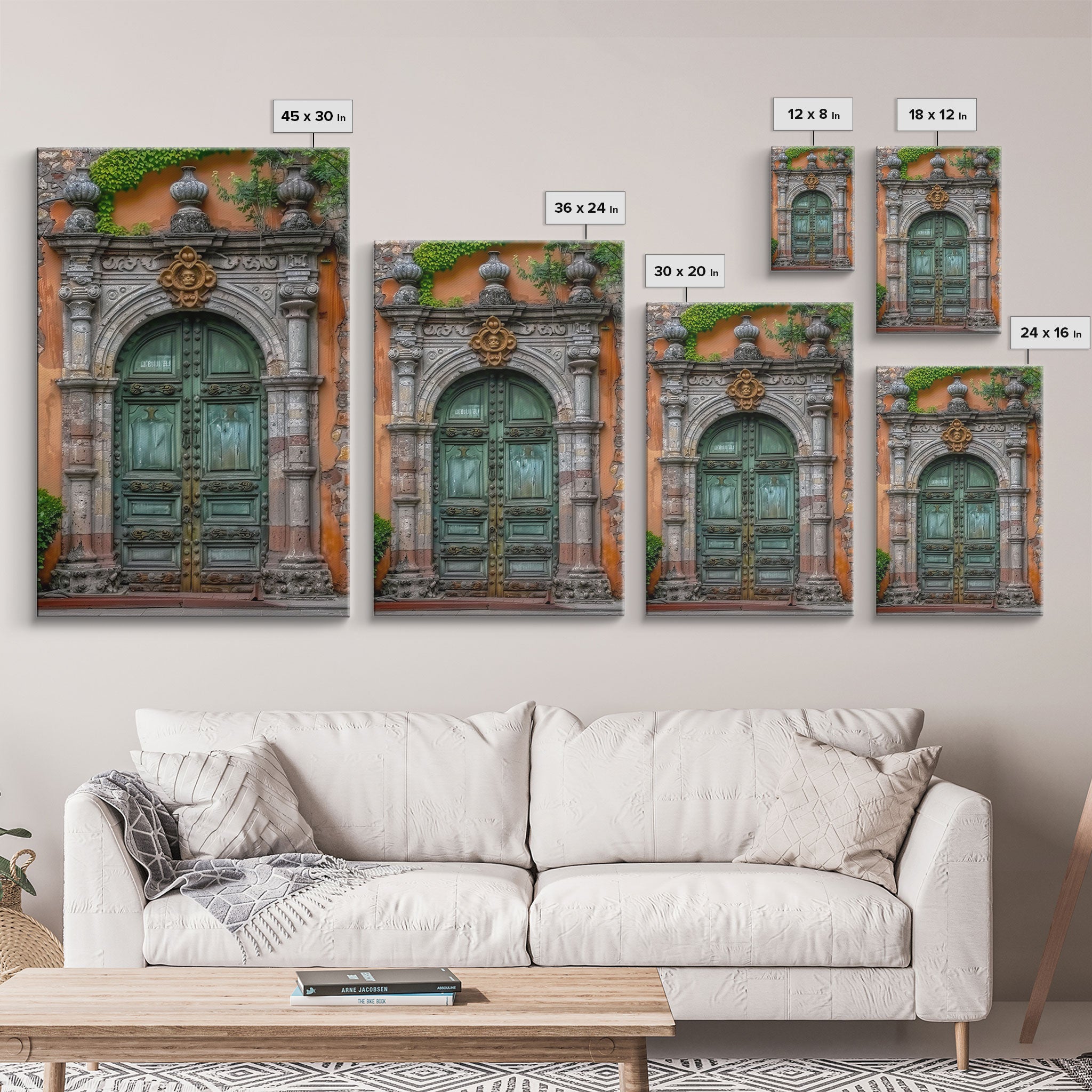 Change23 Hacienda Architecture Framed Canvas Print, Mexican Wall Art, Art of Mexico, Original Artwork, Wood Framed Ready To Hang
