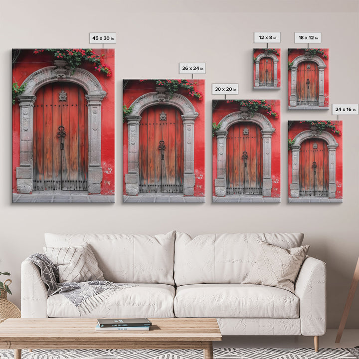 Hacienda Architecture Framed Canvas Print, Mexican Wall Art, Art of Mexico, Original Artwork, Wood Framed Ready To Hang