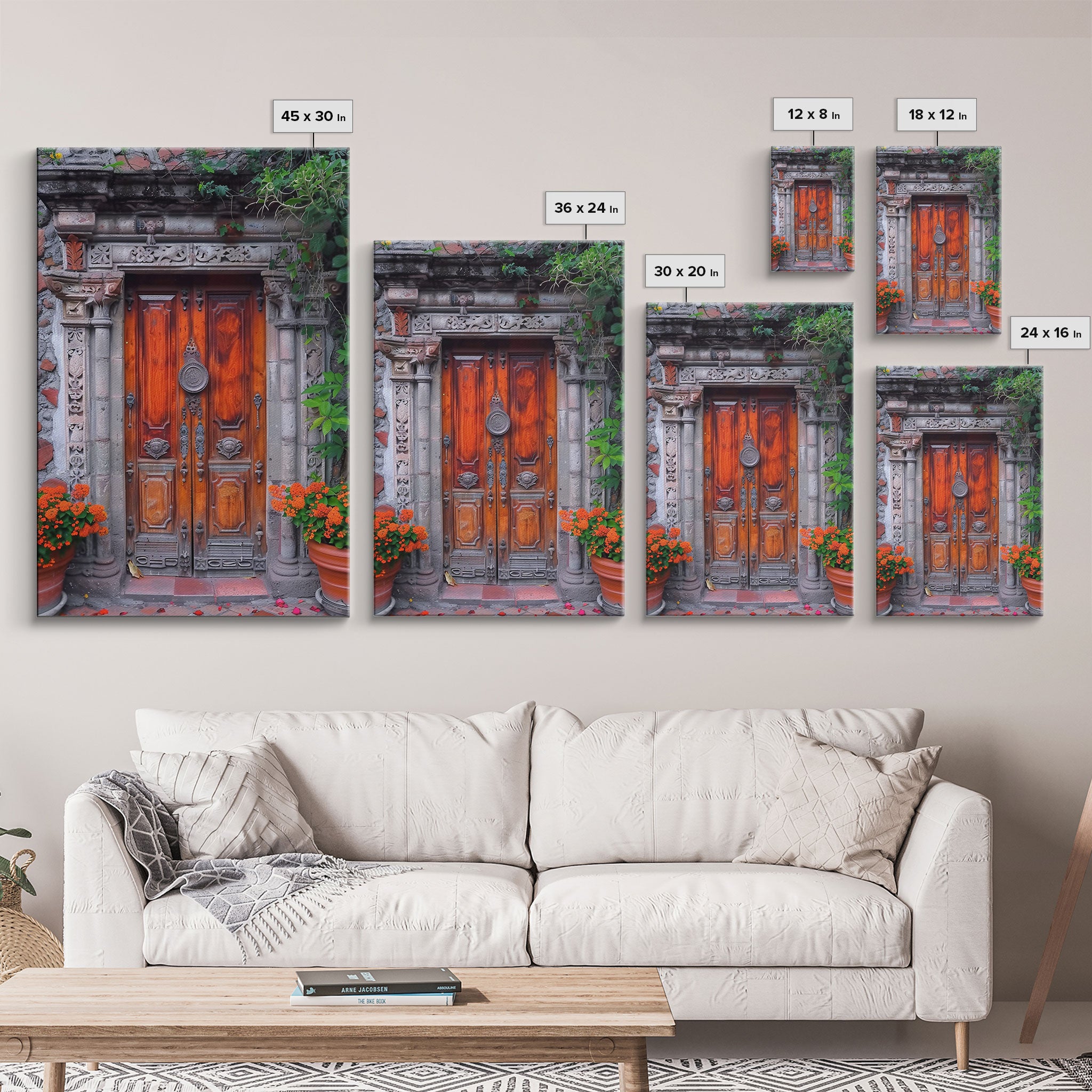 Change345 Colorful Indian Architecture Canvas Print, Traditional Art if India, Photography Print, Indian Wall Art, Living Room Decor