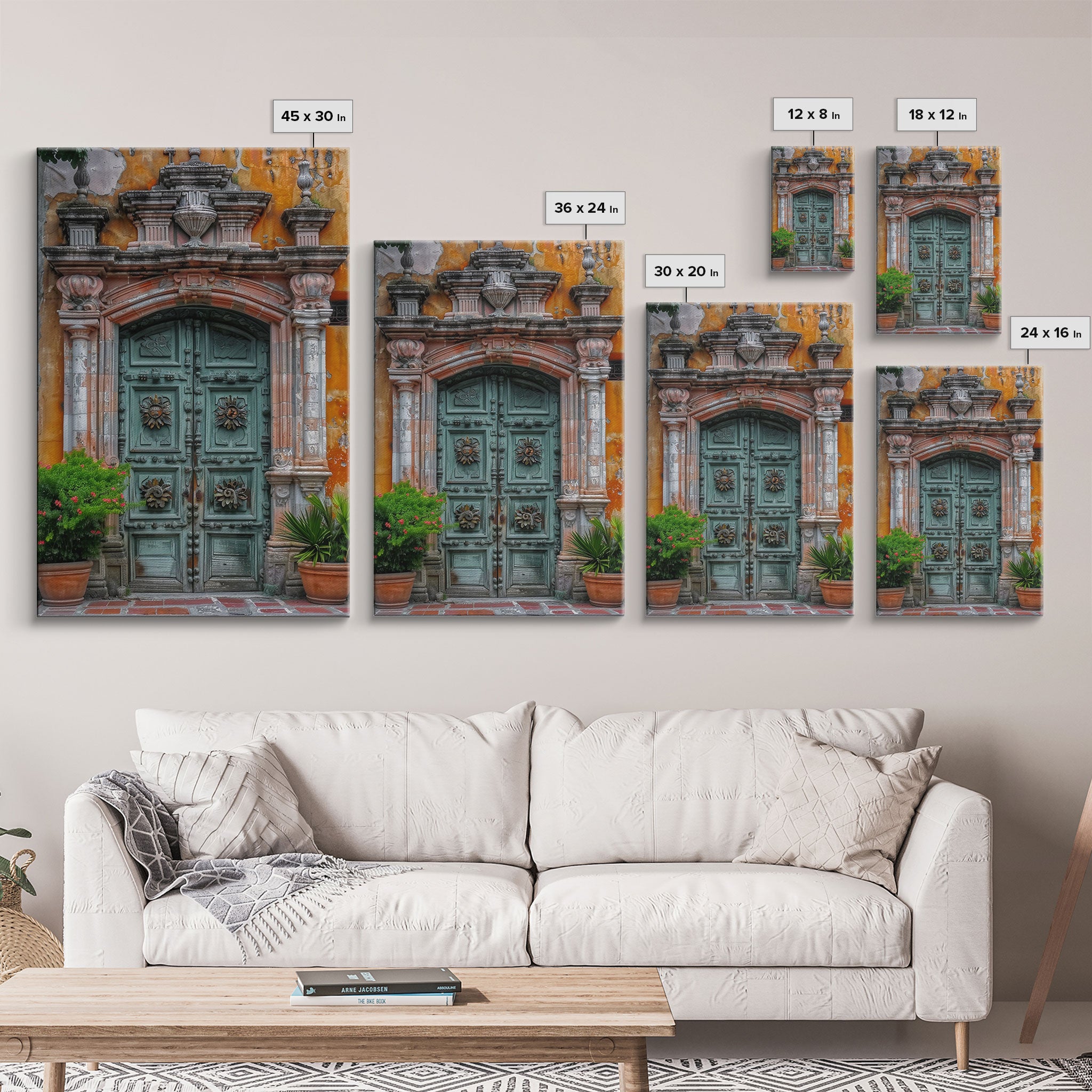 Change34 Colorful Indian Architecture Canvas Print, Traditional Art if India, Photography Print, Indian Wall Art, Living Room Decor