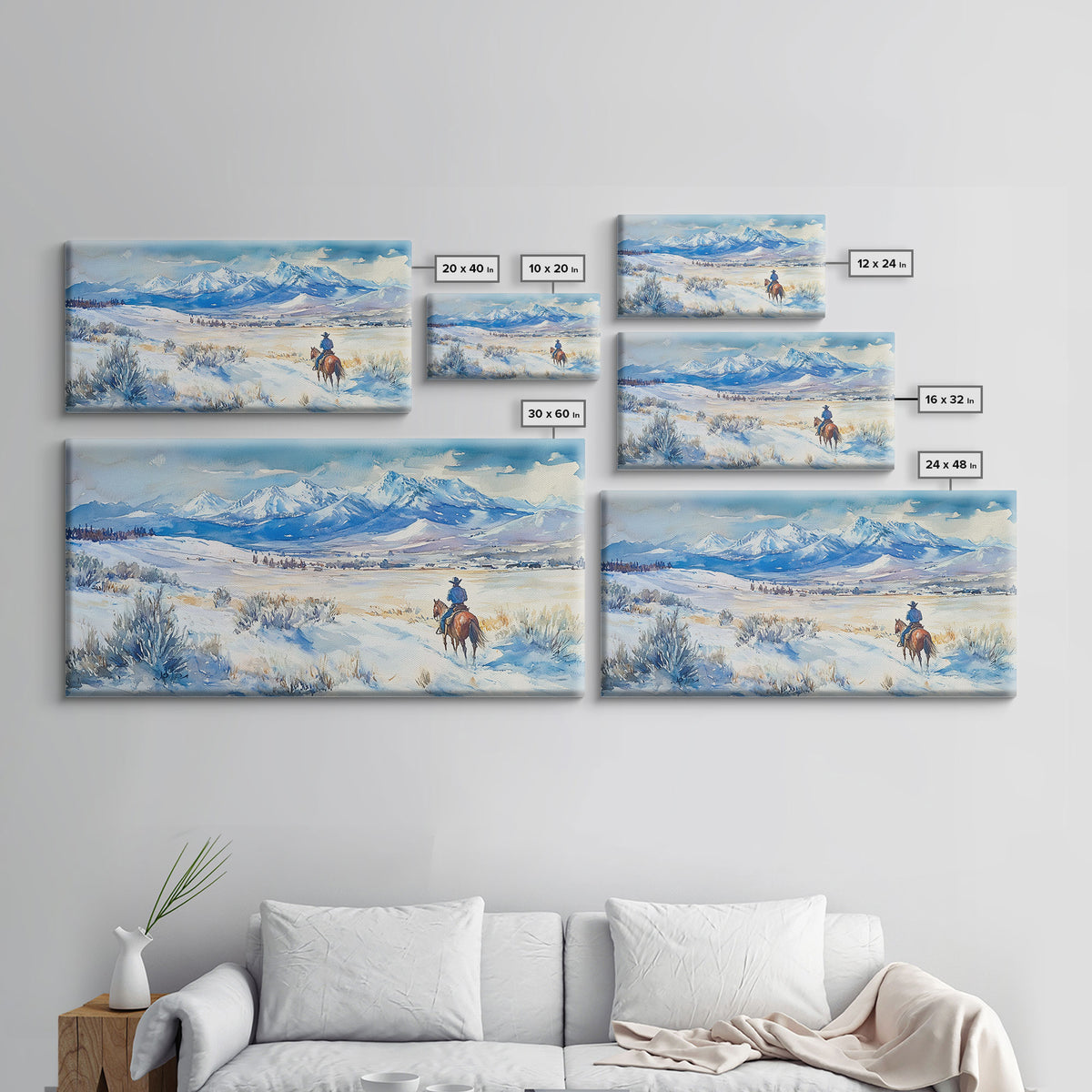 Journey to the Peaks - winter landscape art, snowy mountain art, winter wall decor, Christmas vacation decor, rustic Christmas decor