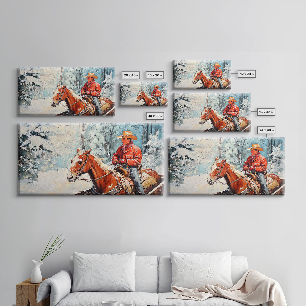 Minimalist Framed Canvas Print of a woman in a pink blouse and cowboy hat, offering modern farmhouse decor art with a hint of rustic charm