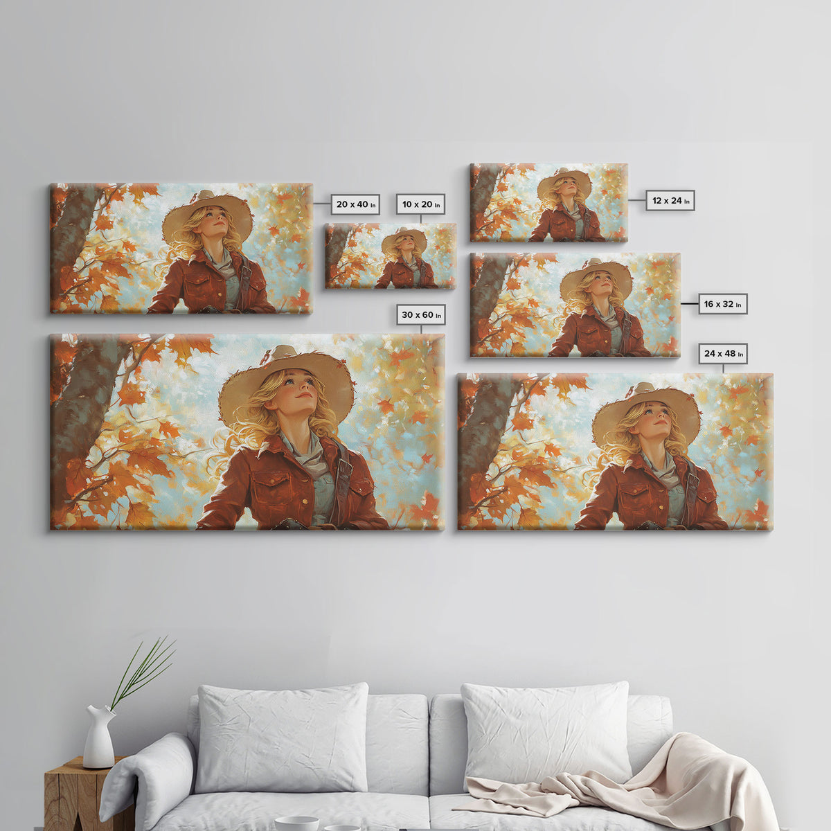 Serene Framed Canvas Print of Autumn Cottage Landscape, Moody Country Wall Art for Fall Home Decor, Perfect Autumn Gift Idea Seasonal Decor