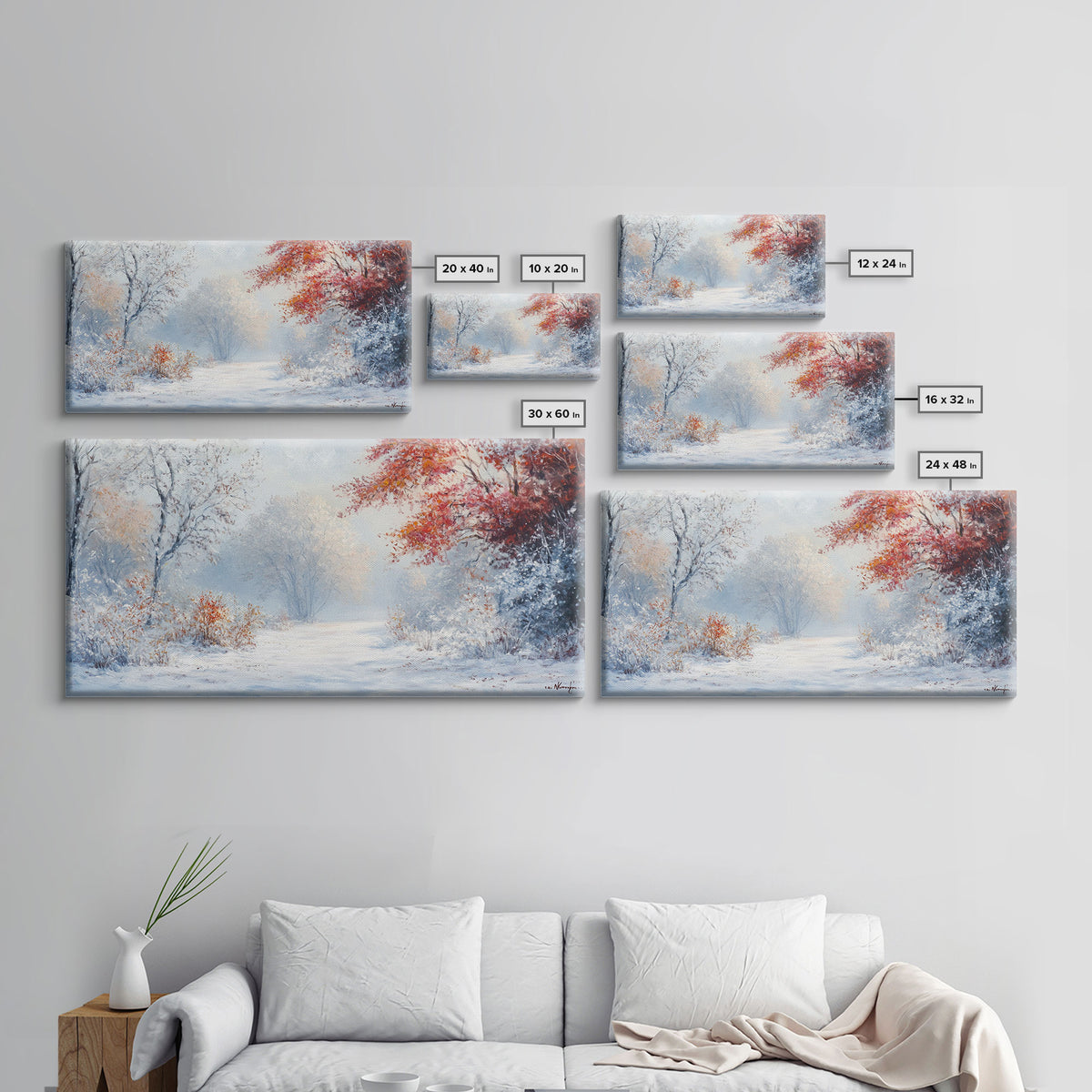 Cozy Cabin in the Snow Framed Canvas Print, Ideal Christmas Holiday Wall Art for Winter Wonderland Decor and Festive Home Interiors