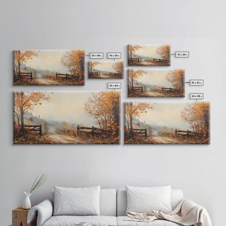 Nostalgic Farmhouse Christmas, Framed Canvas Print, Moody / Seasonal Autumn Centerpiece, Rustic / Primitive Wall Art