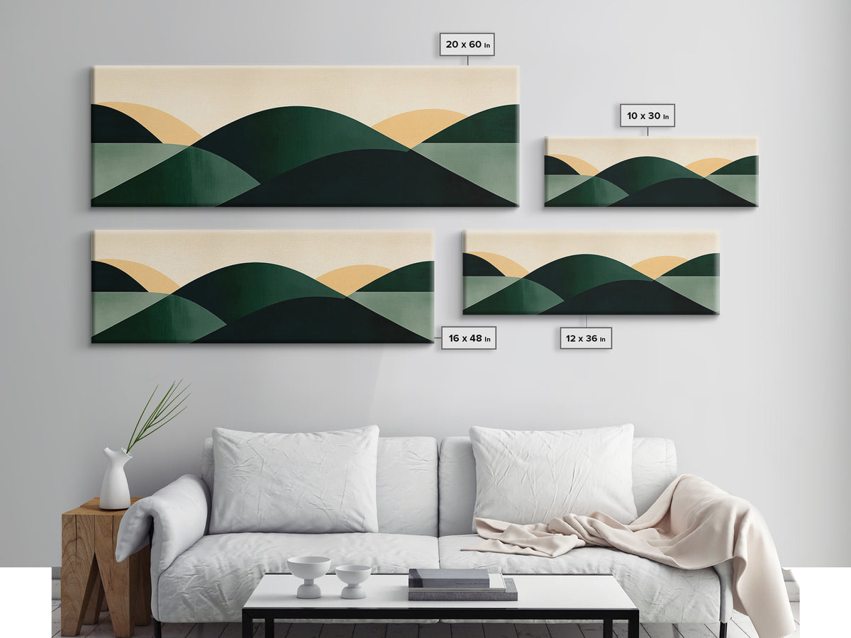 Abstract Mid-Century Modern Geometric Shapes Wall Art, Framed Canvas Print, Mid Century Modern Home Decor, Above Sofa or Bed Boho Art