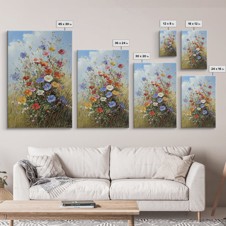 Botanical Wall Art | Oil Painting Botanical Print on Canvas | Wood Framed Boho Farmhouse Print | Large Wall Art | Oversized Wall Decor