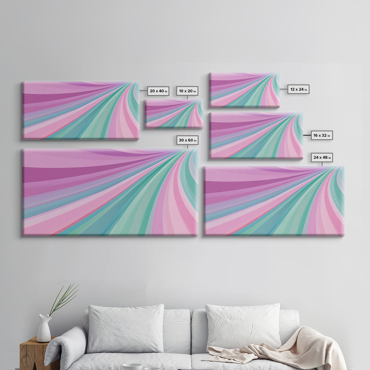 Pink Blush and Turquoise Abstract MCM Style Wall Art Framed Canvas Print, Trendy Preppy Wall Decor, Mid-Century Modern Abstract Decor