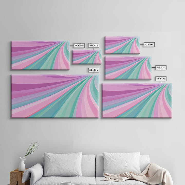 Pink Blush and Turquoise Abstract MCM Style Wall Art Framed Canvas Print, Trendy Preppy Wall Decor, Mid-Century Modern Abstract Decor