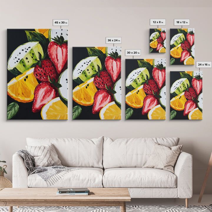Food Review Kitchen Art, Framed Canvas Print, Antique Still Life Oil Painting Of Fruit, Fruit Still Life, Kitchen Decor, Dining Room Art
