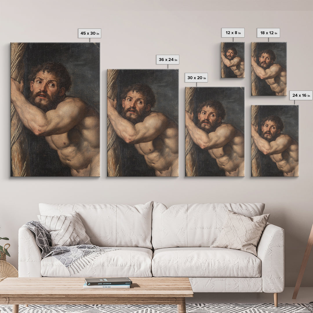 Satyr Painting Print, Framed Canvas Print, Satyr Painting Original, Satyr Artwork, Folk Art, Spooky Decor