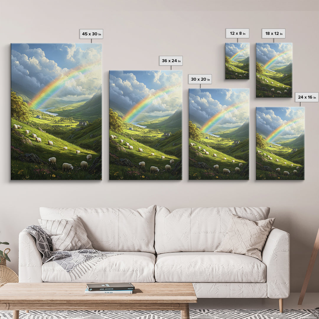 A Rainbow Over Ireland, Ireland Landscape Painting Print, Irish Decor, Ireland Wall Art, Ireland Inspired Home Decor