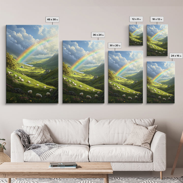 A Rainbow Over Ireland, Ireland Landscape Painting Print, Irish Decor, Ireland Wall Art, Ireland Inspired Home Decor