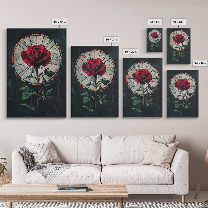 Rose Painting Print, Wood Framed Canvas Print, Beautiful Rose Painting Abstract Wall Art, Minimalist Floral Decor, Flowers Print, Floral Wall Art