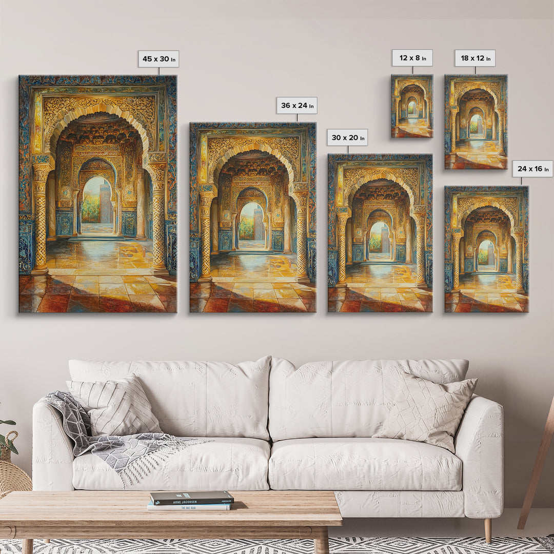 Painting Print of a Morrocan Scene, Moroccan Style Artwork, Moroccan Painting, Arabic Inspired Wall Art