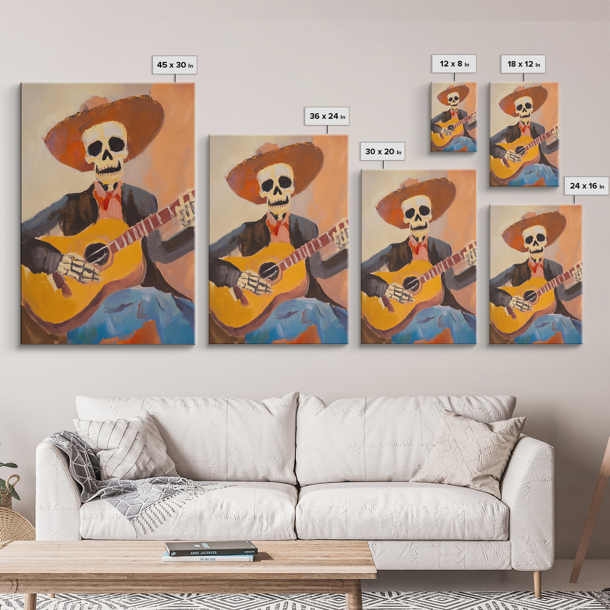 Chicano Cowboy Guitarist Canvas Print - Tejano Wall Art - Mexicano Home Decor - Mexican Style Cultural Artwork